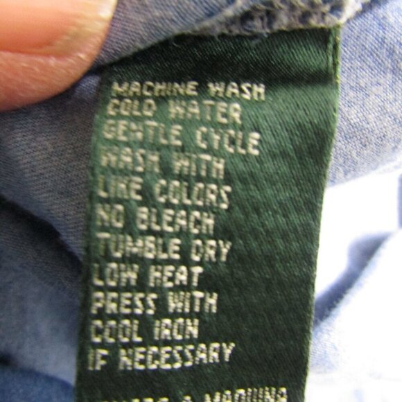 RALPH LAUREN JEANS CO 1X Chambray WESTERN Country Prairie Button Front Shirt - Picture 10 of 11